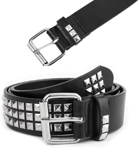 Amazon.com: HMZT Black Belts for Women Men Studded Belt Y2K Emo